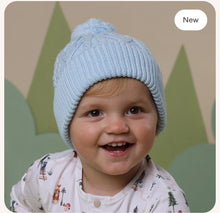 Load image into Gallery viewer, Baby Blue Organic Baby Knit Beanie
