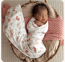 Load image into Gallery viewer, Butterfly Organic Jersey Wrap & Topknot Set