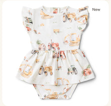 Load image into Gallery viewer, Diggers & Tractors Short Sleeve Organic Dress