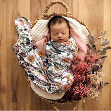 Load image into Gallery viewer, Australiana Organic Jersey Wrap & Topknot Set