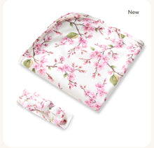 Load image into Gallery viewer, Cherry Blossom Organic Jersey Wrap & Topknot Set