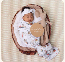 Load image into Gallery viewer, Pony Pals Organic Jersey Wrap & Topknot Set