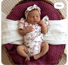 Load image into Gallery viewer, Cherry Blossom Short Sleeve Organic Bodysuit with Frill