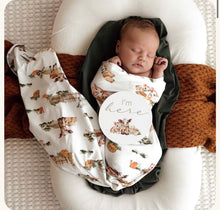 Load image into Gallery viewer, Farm Organic Jersey Wrap & Beanie Set