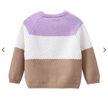 Load image into Gallery viewer, Imogen Knit Textured Cardigan - Purple & Beige
