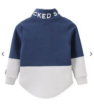 Load image into Gallery viewer, Archie Detailed Zip Collar Crew - Navy