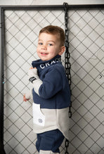 Load image into Gallery viewer, Archie Detailed Zip Collar Crew - Navy