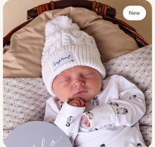 Load image into Gallery viewer, White Organic Knit Beanie