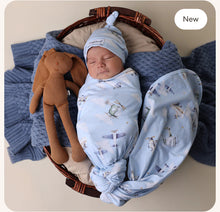 Load image into Gallery viewer, Taking Flight Organic Jersey Wrap & Beanie Set