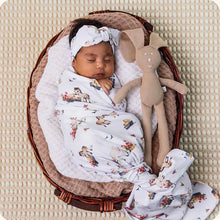 Load image into Gallery viewer, Pony Pals Organic Jersey Wrap & Topknot Set