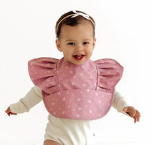Load image into Gallery viewer, Pink Fleur Frill Snuggle Bib