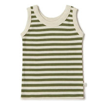 Load image into Gallery viewer, Olive Stripe Organic Singlet
