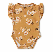 Load image into Gallery viewer, Golden Flower Short Sleeve Organic Bodysuit
