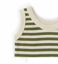 Load image into Gallery viewer, Olive Stripe Organic Singlet