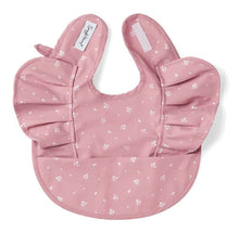 Load image into Gallery viewer, Pink Fleur Frill Snuggle Bib