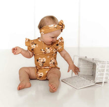 Load image into Gallery viewer, Golden Flower Short Sleeve Organic Bodysuit
