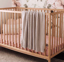 Load image into Gallery viewer, Warm Grey Diamond Knit Baby Blanket