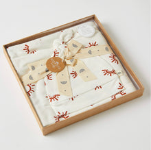 Load image into Gallery viewer, SUNSET JERSEY BABY WRAP & KNOTTED BEANIE SET