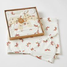 Load image into Gallery viewer, SUNSET JERSEY BABY WRAP & KNOTTED BEANIE SET