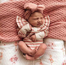 Load image into Gallery viewer, Rose Stripe Long Sleeve Organic Bodysuit