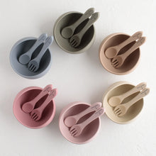Load image into Gallery viewer, Perfect starting Suction Bowl with spoon and fork