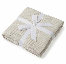 Load image into Gallery viewer, Warm Grey Diamond Knit Baby Blanket