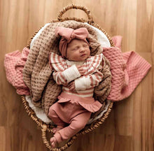 Load image into Gallery viewer, Rose Stripe Long Sleeve Organic Bodysuit