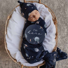 Load image into Gallery viewer, Milky Way Baby Jersey Wrap & Beanie Set