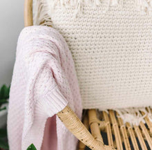 Load image into Gallery viewer, Blush Pink Diamond Knit Baby Blanket