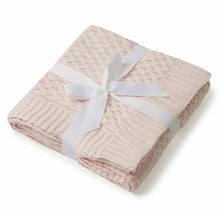 Load image into Gallery viewer, Blush Pink Diamond Knit Baby Blanket