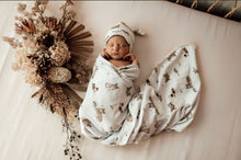 Load image into Gallery viewer, Fox | Baby Jersey Wrap & Beanie Set
