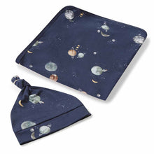 Load image into Gallery viewer, Milky Way Baby Jersey Wrap & Beanie Set