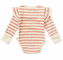 Load image into Gallery viewer, Rose Stripe Long Sleeve Organic Bodysuit