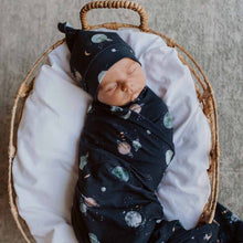 Load image into Gallery viewer, Milky Way Baby Jersey Wrap & Beanie Set