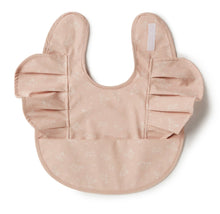 Load image into Gallery viewer, Dusty Rose Flower Frill Snuggle Bib