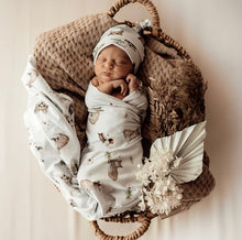 Load image into Gallery viewer, Fox | Baby Jersey Wrap & Beanie Set