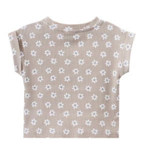 Ellie Embossed Tee - Beige Print