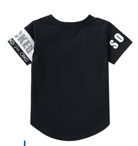 Cole Detailed Sleeve Tee - Black