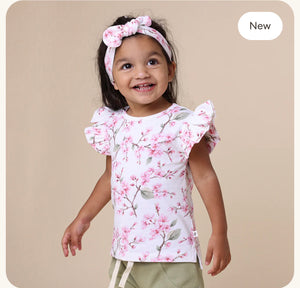 Cherry Blossom Organic T-Shirt with Frill