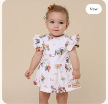 Load image into Gallery viewer, Diggers &amp; Tractors Short Sleeve Organic Dress
