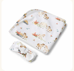 Pony Pals Organic Jersey Wrap & Topknot Set