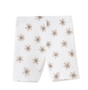 Ellie Embossed Shorts - Cream Print