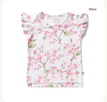 Load image into Gallery viewer, Cherry Blossom Organic T-Shirt with Frill
