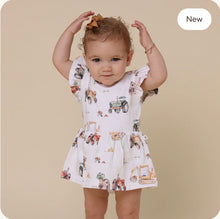 Load image into Gallery viewer, Diggers &amp; Tractors Short Sleeve Organic Dress
