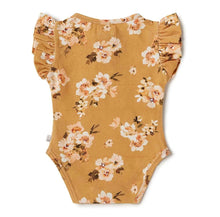 Load image into Gallery viewer, Golden Flower Short Sleeve Organic Bodysuit
