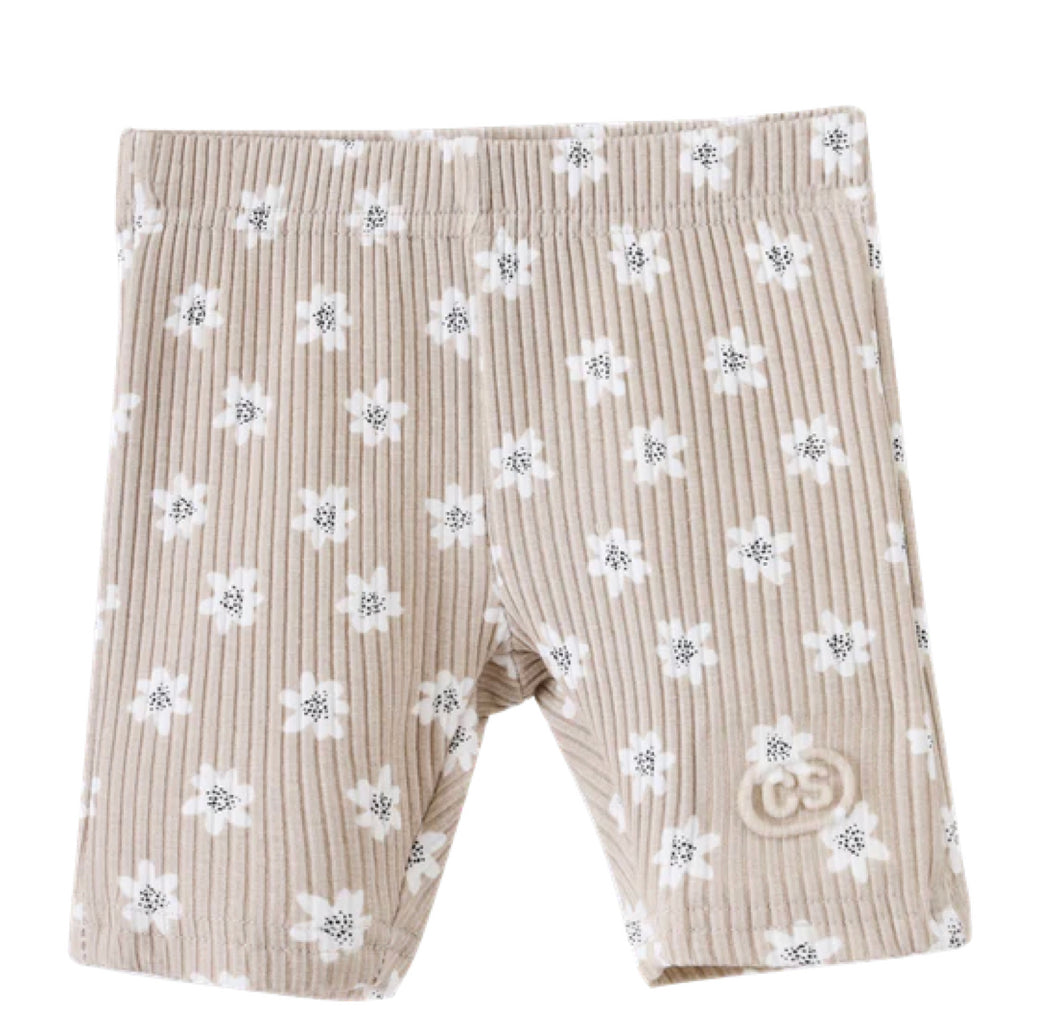 Ellie Embossed Shorts - Beige Print