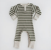 Load image into Gallery viewer, Olive Stripe Growsuit
