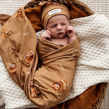 Load image into Gallery viewer, Roar | Baby Jersey Wrap &amp; Beanie Set
