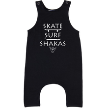 Load image into Gallery viewer, SKATE SURF SHAKAS slouch rompers. SIZE 4.

