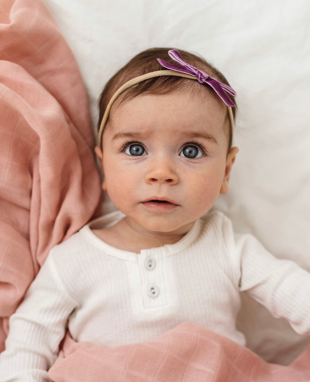 Velvet Bow Headband - Grape
